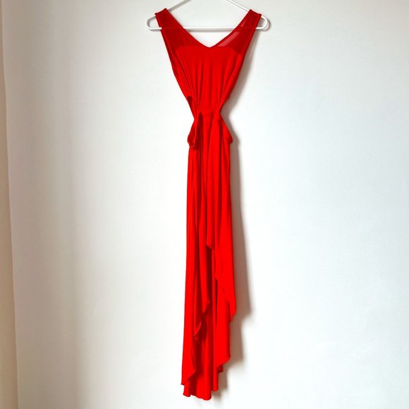 Mia Melon from botique - orange high-low dress with cutout details - size xs - Picture 1 of 7